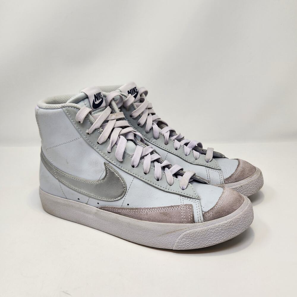 Nike Blazer Mid 77 GS Platinum Grape Silver Sneakers Big Kid Size 6.5Y Leather